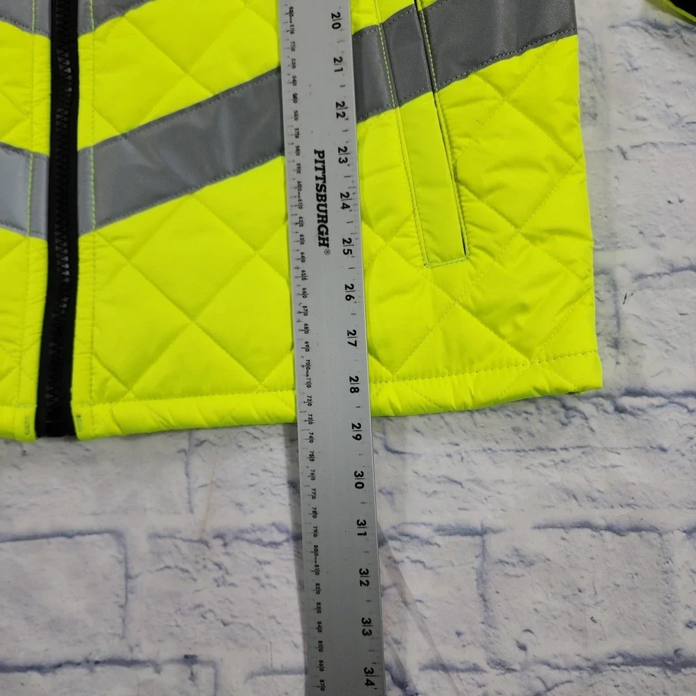 RefrigiWear MENS L HiVis Diamond Quilted Jacket High Visibility Insulated Work